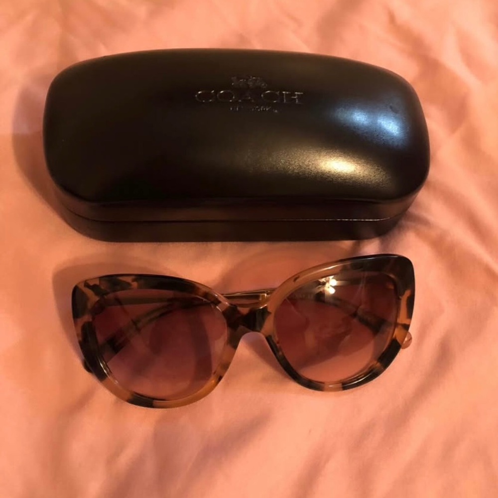 Coach Pink Tortoiseshell Jessa Cat-Eye Sunglasses - Coach